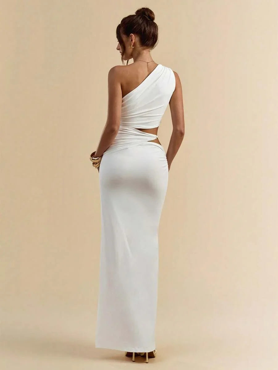 SVELTO - Asymmetric Bodycon Maxi Dress with High Slit