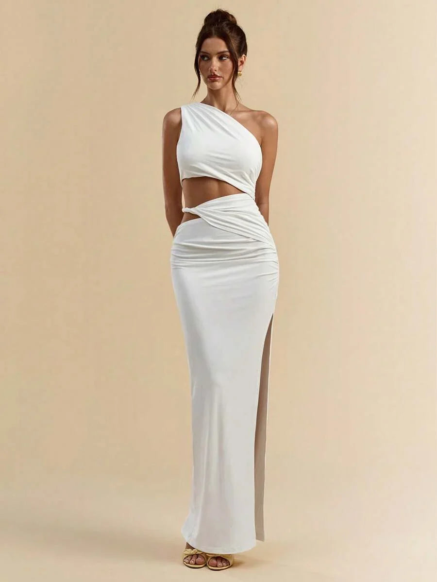SVELTO - Asymmetric Bodycon Maxi Dress with High Slit