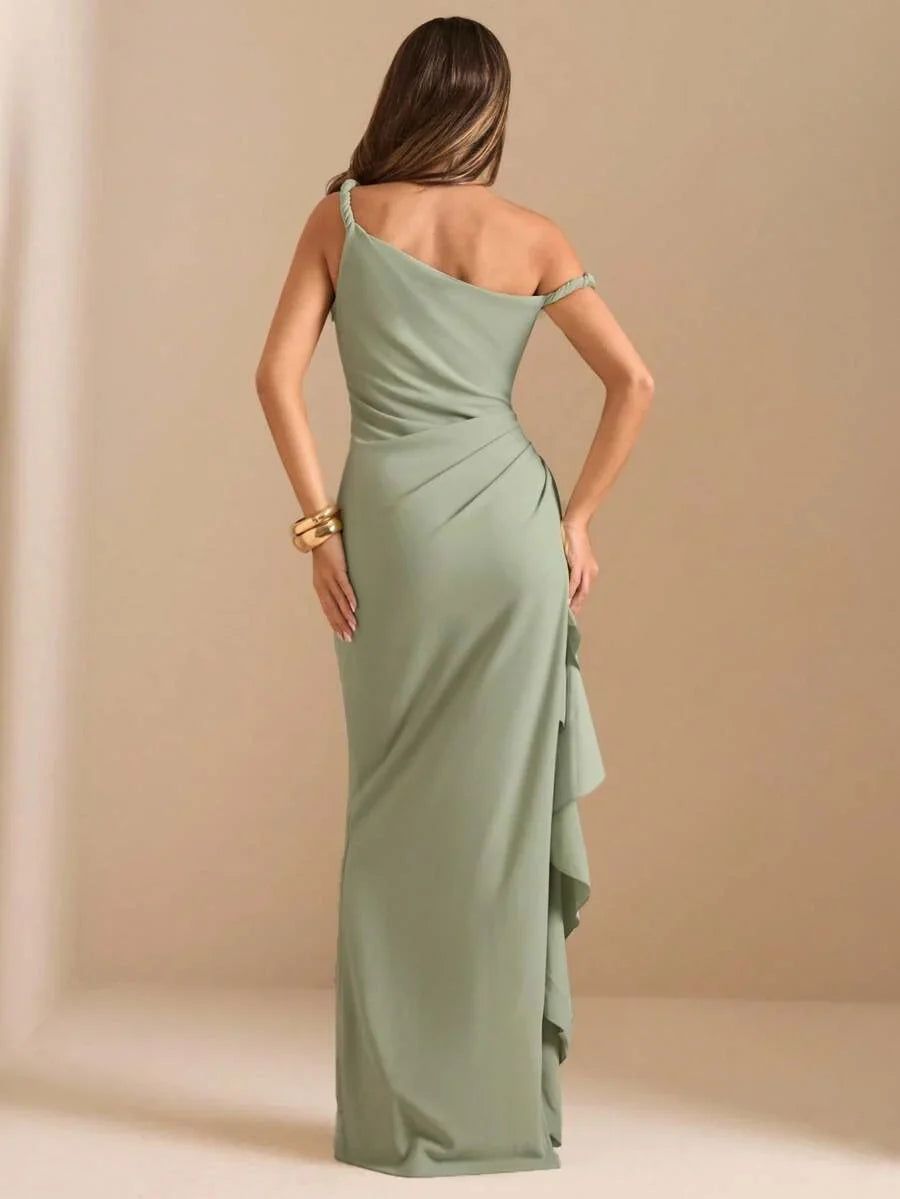 ROUELLE - One Shoulder Ruched Maxi Dress