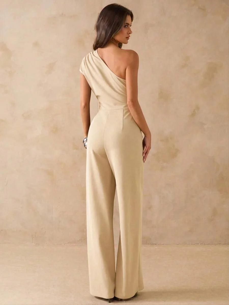 NORI - Asymmetrical One Shoulder Wide Leg Jumpsuit maxi dress