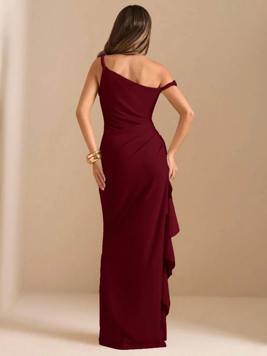ROUELLE - One Shoulder Ruched Maxi Dress