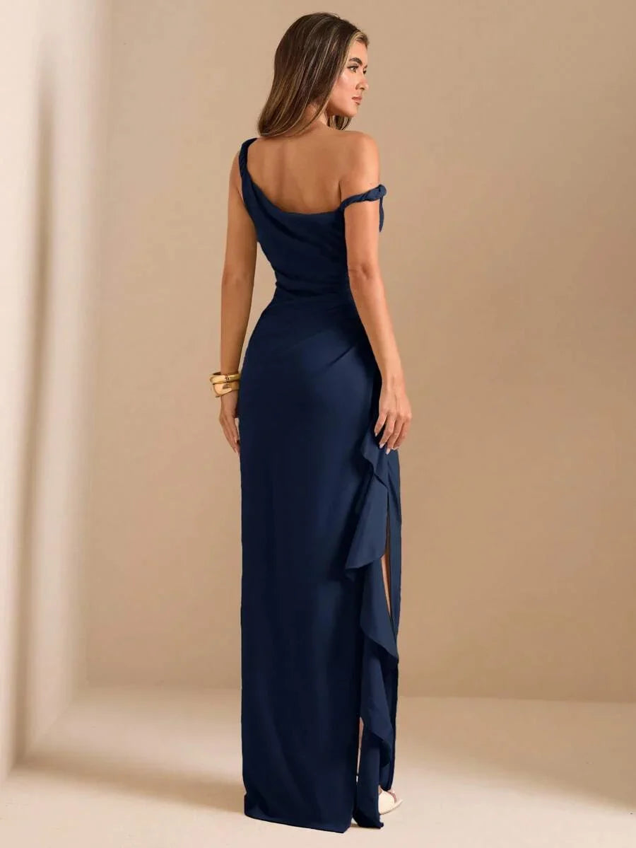 ROUELLE - One Shoulder Ruched Maxi Dress