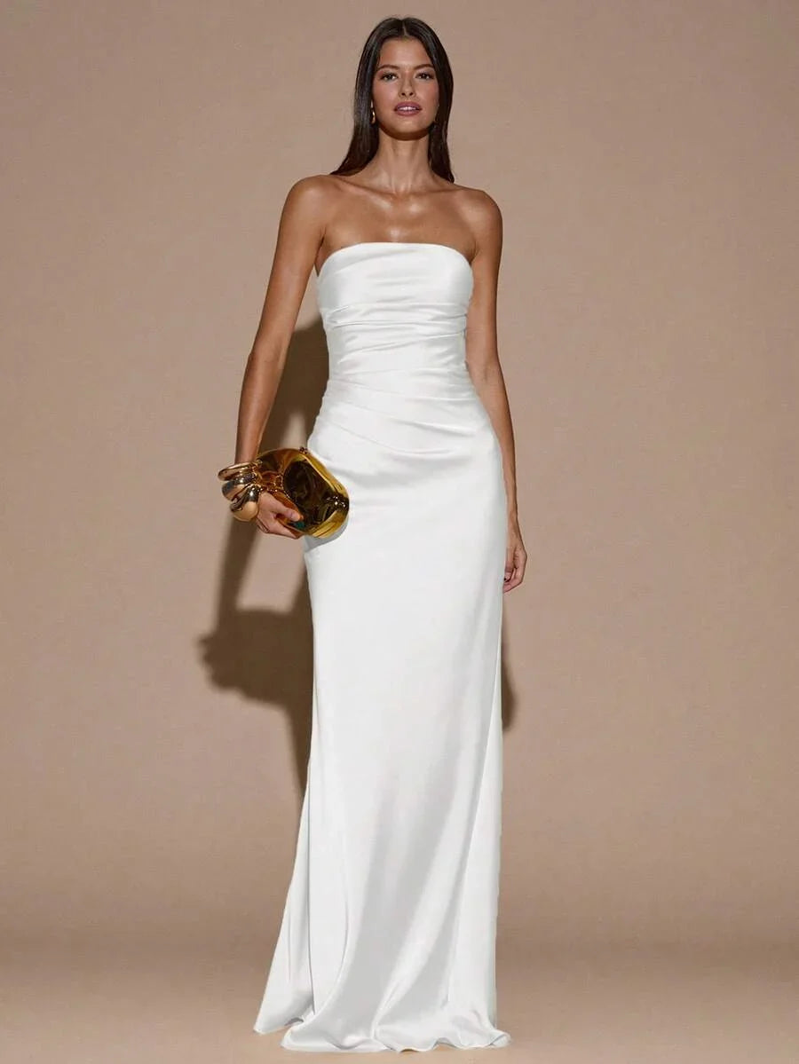 RAVELLE - Backless Mermaid Maxi Dress White