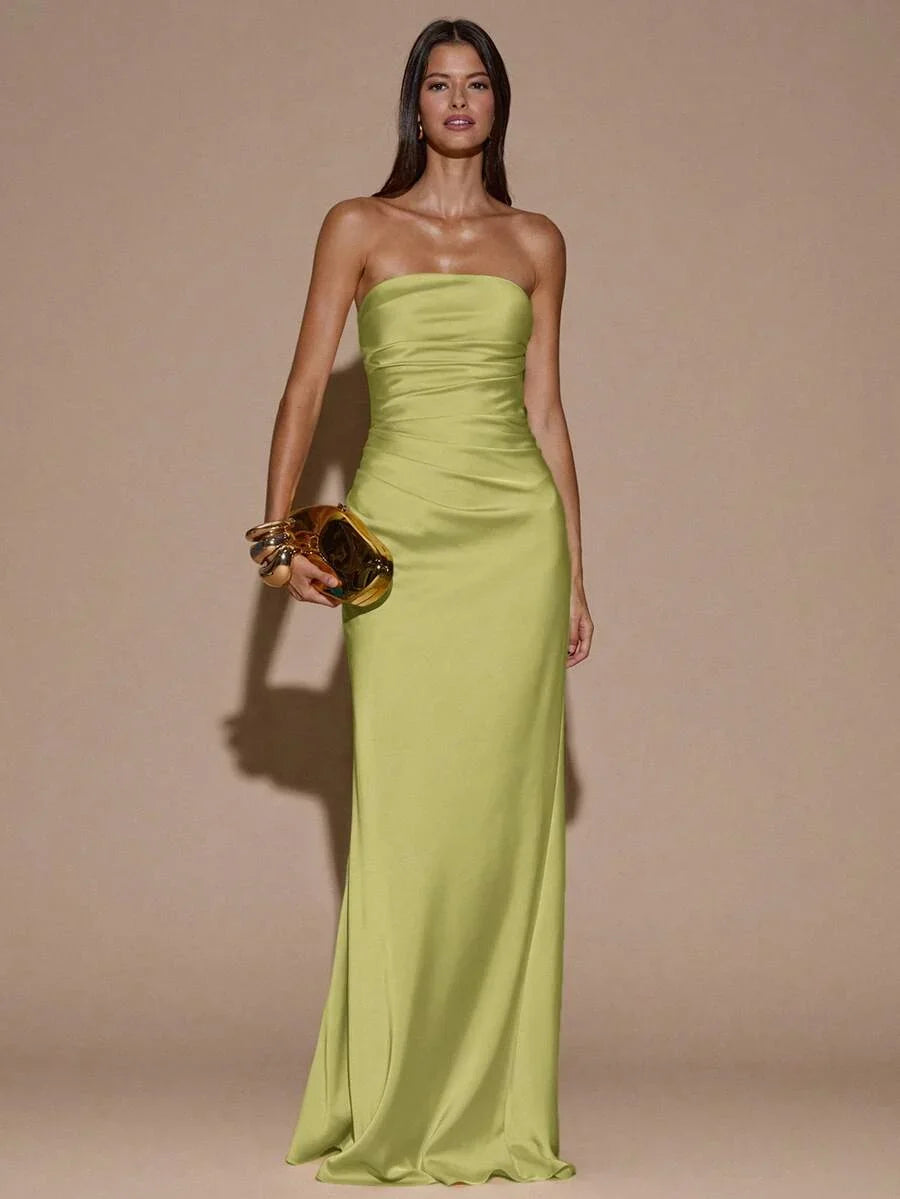 RAVELLE - Backless Mermaid Maxi Dress Olive Green