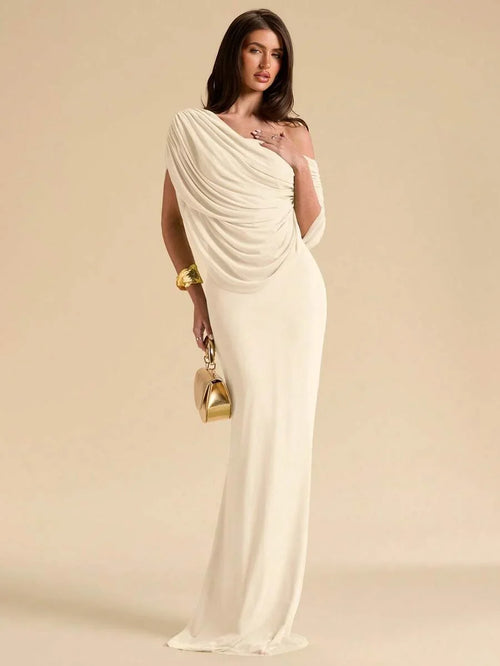 AURÉA - Off Shoulder Ruched Bodycon Maxi Dress