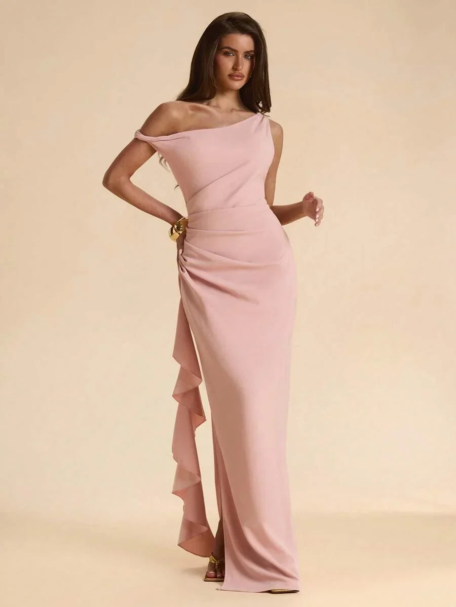 ROUELLE - One Shoulder Ruched Maxi Dress
