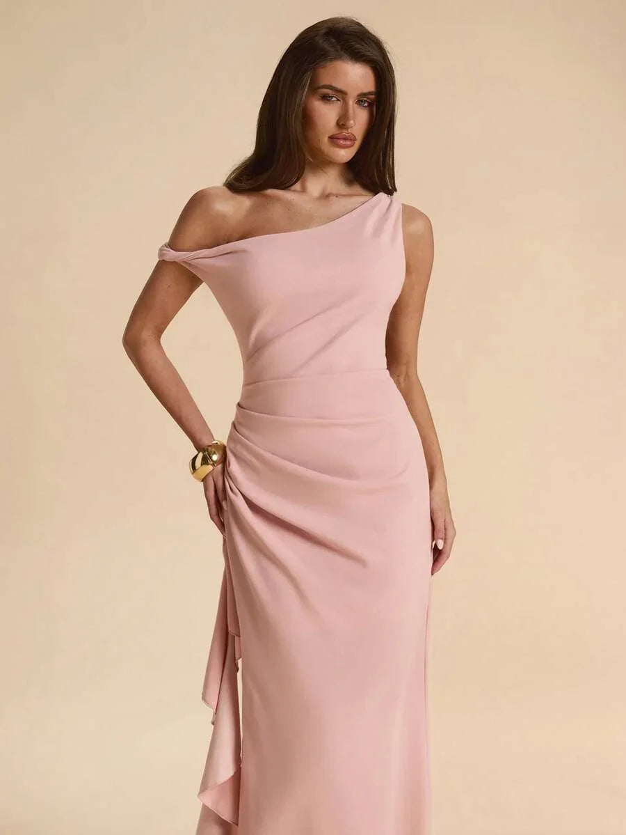 ROUELLE - One Shoulder Ruched Maxi Dress