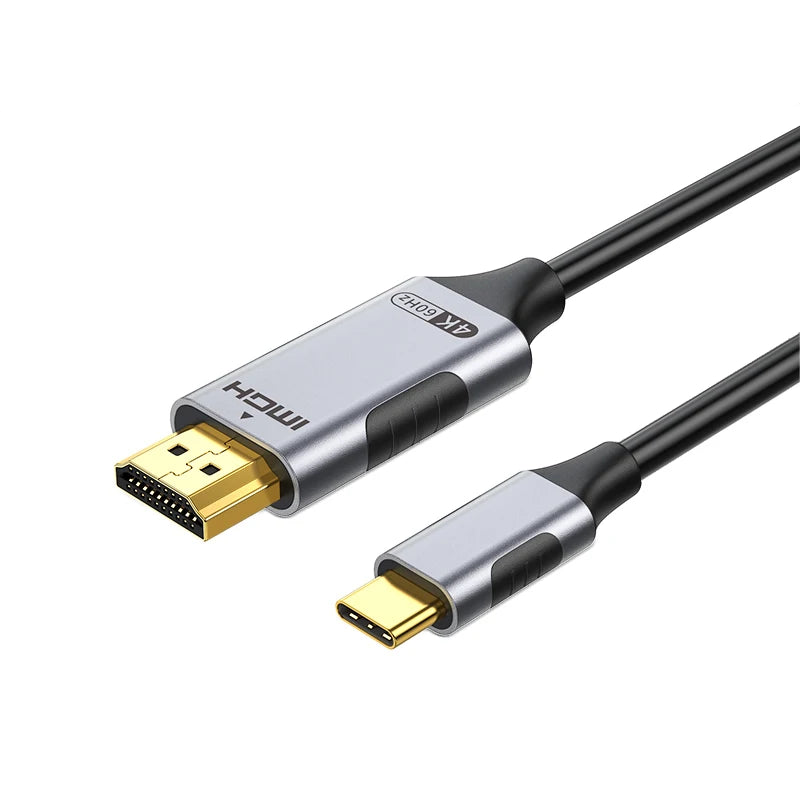 HDMI cable with gold connectors on a white background