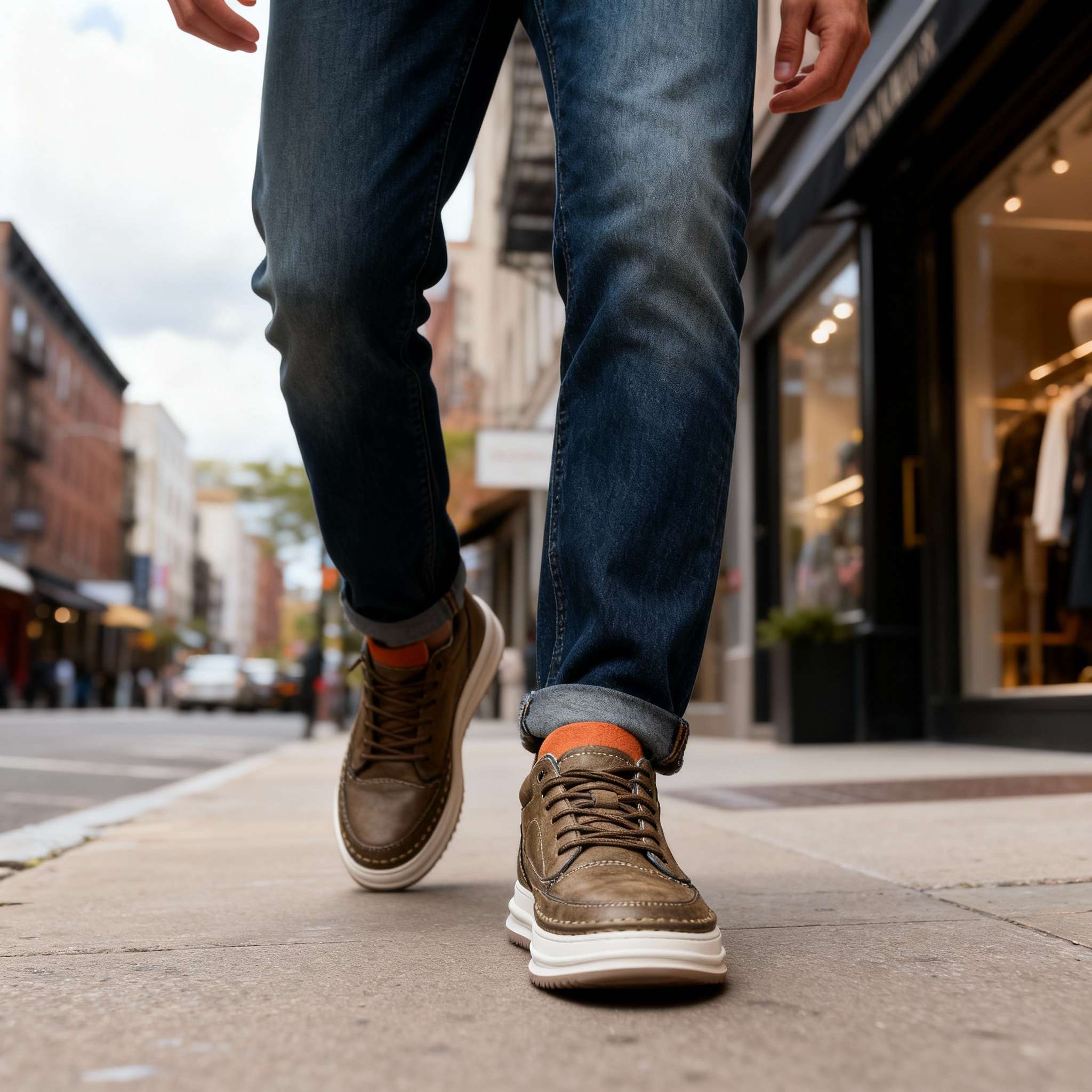 Robert Johnson Men's Textured Leather Sneakers